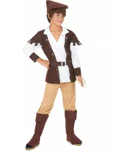 Brown and beige woodland boy costume, Size: 7-9 years (120-130 cm)