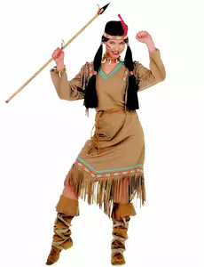 Langermet indisk kostyme for kvinner, Størrelse: Large