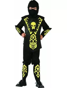 Gult ninjakostyme til gutter, Størrelse: 4–6 år (110–120 cm)