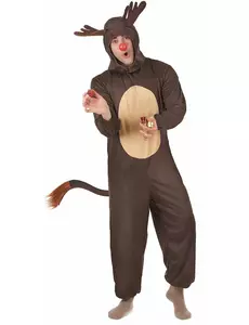 Brunt reinsdyrkostyme til voksne, Størrelse: Medium