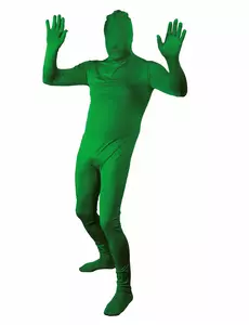 Adult green second skin costume, Size: X-Large