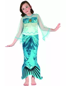 Blått havfruekostyme til jenter, Størrelse: 7–9 år (120–130 cm)