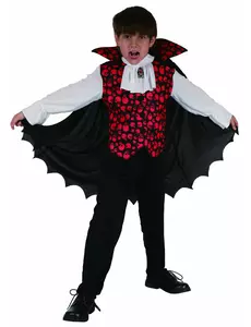 Red vampire costume for boys, Size: 7-9 years (120-130 cm)