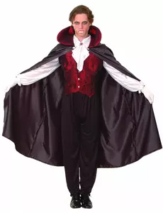 Rødt vampyrkostyme for menn til Halloween, Størrelse: Medium