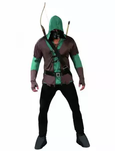 Maskert bueskytterkostyme for menn, Størrelse: Medium (48-50)