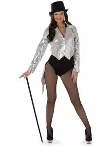 Women's silver cabaret costume, Size: Medium