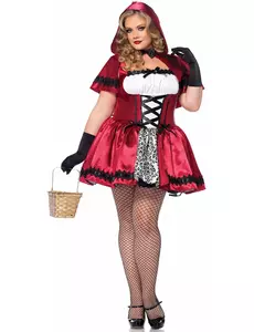 Rødhette-kostyme til dame i pluss størrelse, Størrelse: XXX-Large