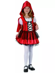 Rødhette-kostyme til jenter, Størrelse: 7–9 år (120–130 cm)