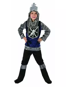 Midnight blue knight costume for boys, Size: 7-9 years (120-130 cm)