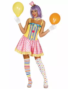 Pastel clown costume for women, Size: Large (42-44)