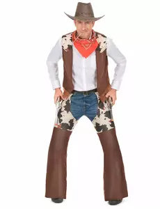 Western Cowboy-kostyme for menn, Størrelse: Medium/Large