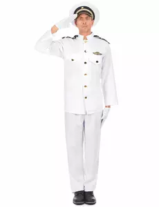 Men's naval officer uniform costume, Size: Small