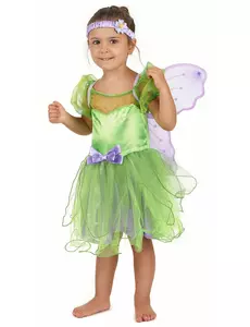 Green sequin fairy costume for girls, Size: 5-6 years (M)