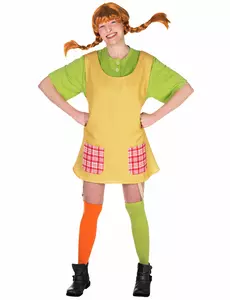 Pippi Langstrømpe-kostyme til kvinner, Størrelse: Medium