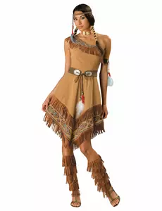 Ung indisk kvinnekostyme for kvinner - Luksus, Størrelse: Medium