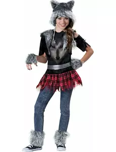 Wolf costume for girls, Size: 10-12 years (142-147 cm)