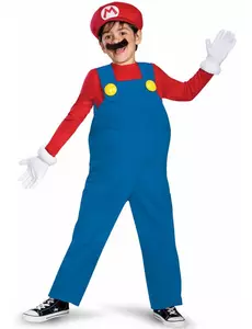 Mario Deluxe barnekostyme, Størrelse: 7–8 år (124–136 cm)