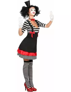 Svart og rødt mimekostyme til kvinner, Størrelse: X-Large