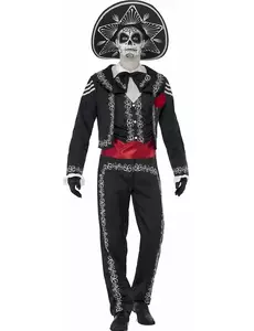 Mexican skeleton costume for men, Day of the Dead, Size: X-Large