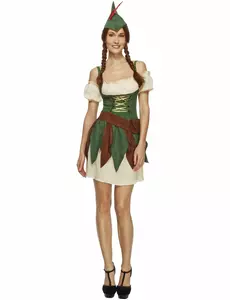 Sexy skogstyvkostyme for kvinner, Størrelse: X-Small