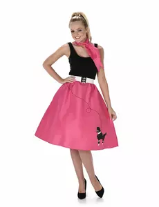 50s fuchsia costume for women, Size: Medium