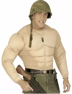 Voksen militær muskel falsk torso, Størrelse: X-Large