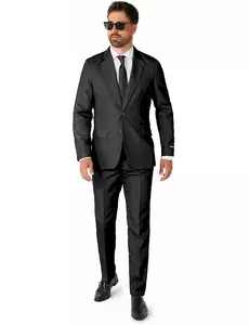 Mr. Solid black men's suit by Suitmeister, Size: XX-Large (EU 60-62)