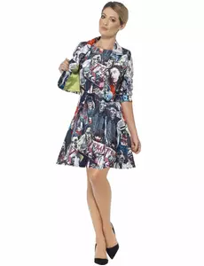 Fru Kostyme Zombiekvinne Halloween, Størrelse: Medium