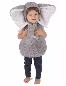 Grey elephant costume for children, Size: 3-4 years (98-104cm)