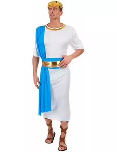 Blue Greek Emperor Costume for Men, Size: Medium