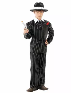 Gangsterkostyme fra 1930-tallet til gutter, Størrelse: 10–12 år (142–148 cm)