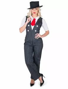 Women's mafia gangster costume, Size: Medium