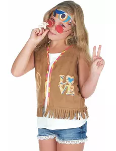 Children's hippie vest costume, Size: 5-6 years (S)