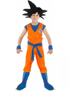 Goku Saiyan Dragon Ball Z barnekostyme, Størrelse: 11–12 år (152 cm)