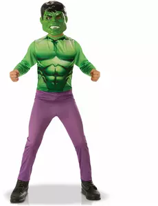 Classic Hulk boy costume, Size: 5-6 years (110 to 116 cm)