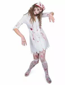 Zombie-sykepleierkostyme til kvinner, Størrelse: Medium