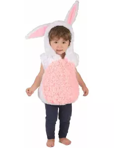 Children's sleeveless white and pink rabbit costume, Size: 3-4 years (98-104cm)