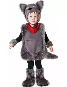 Ulvkostyme for barn, Størrelse: 3–4 år (98–110 cm)