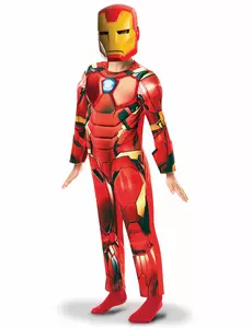 Deluxe Iron Man-kostyme for gutter i den animerte serien, Størrelse: 7–8 år (122 – 128 cm)