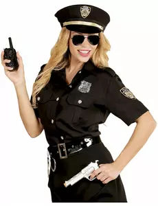 Black policewoman costume for women, Size: X-Large