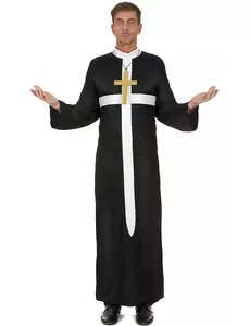 Prestekostyme med hvitt kors til menn, Størrelse: X-Large