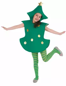 3D-juletrekostyme for barn, Størrelse: 7–9 år