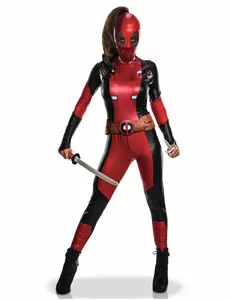 Sexy Lady Deadpool-kostyme til kvinner, Størrelse: Medium