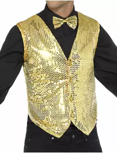Vest med paljetter for voksne, Størrelse: Medium