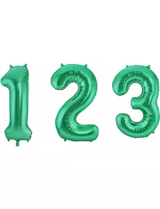 Metallic green foil balloon number 86 cm, Size: 5