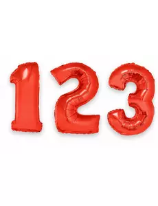 Rød tallfolieballong 1 m, Størrelse: 2