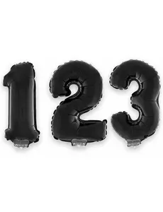 Black number foil balloon 1 m, Size: 2