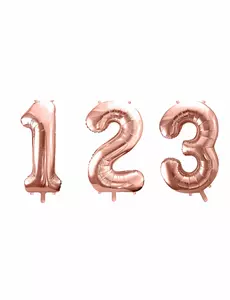Aluminiumsballong nummer roségull 85 cm, Størrelse: 1
