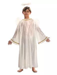 Hvitt engelkostyme til barn, Størrelse: 3–4 år (98–110 cm)