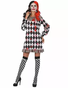 Blodig klovnekostyme til kvinner, Størrelse: Medium